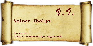 Velner Ibolya névjegykártya