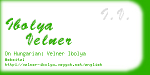 ibolya velner business card